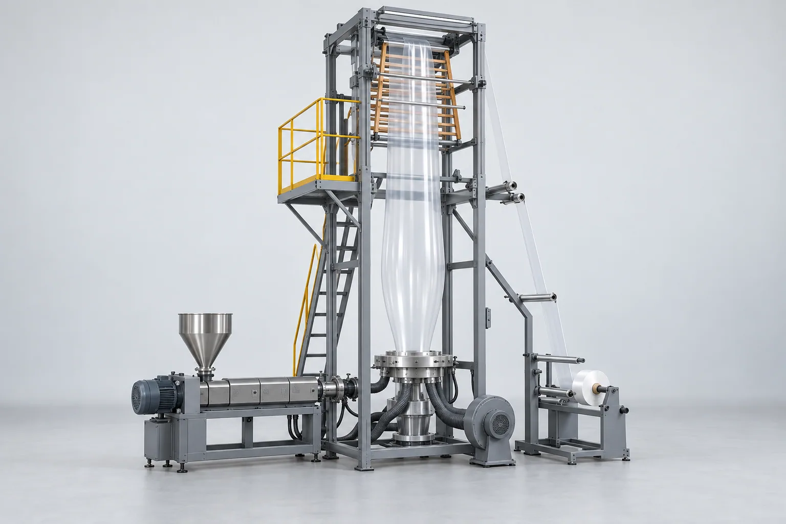 Pilot blown-film line — AI-generated representative illustration