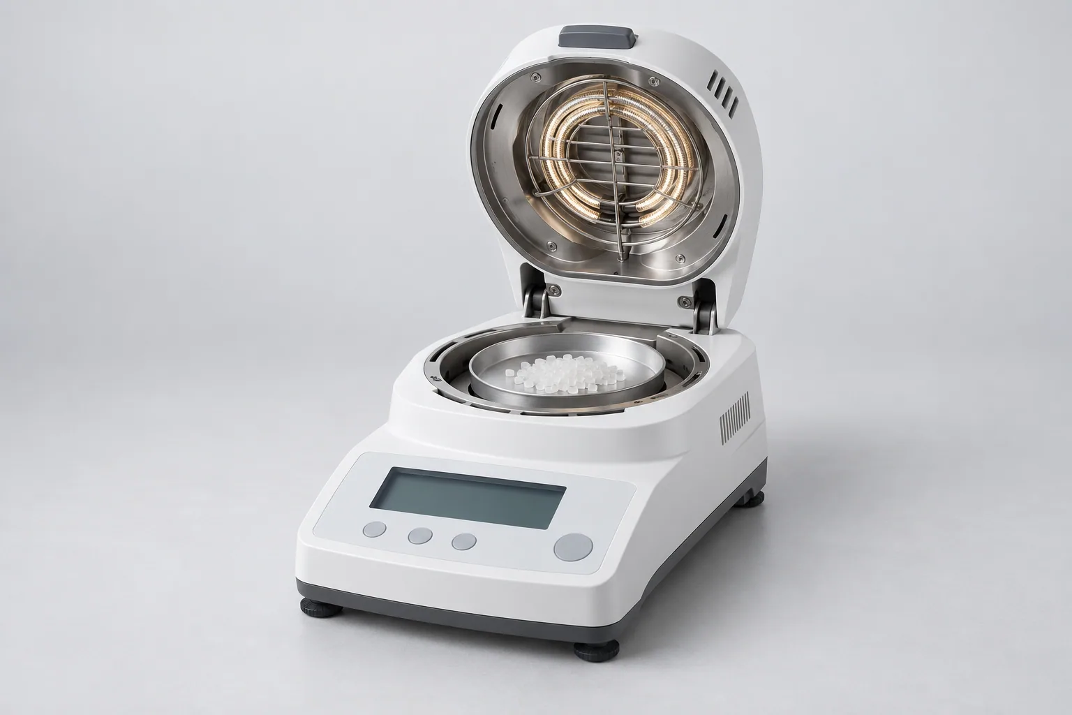 Moisture analysis instrument — AI-generated representative illustration