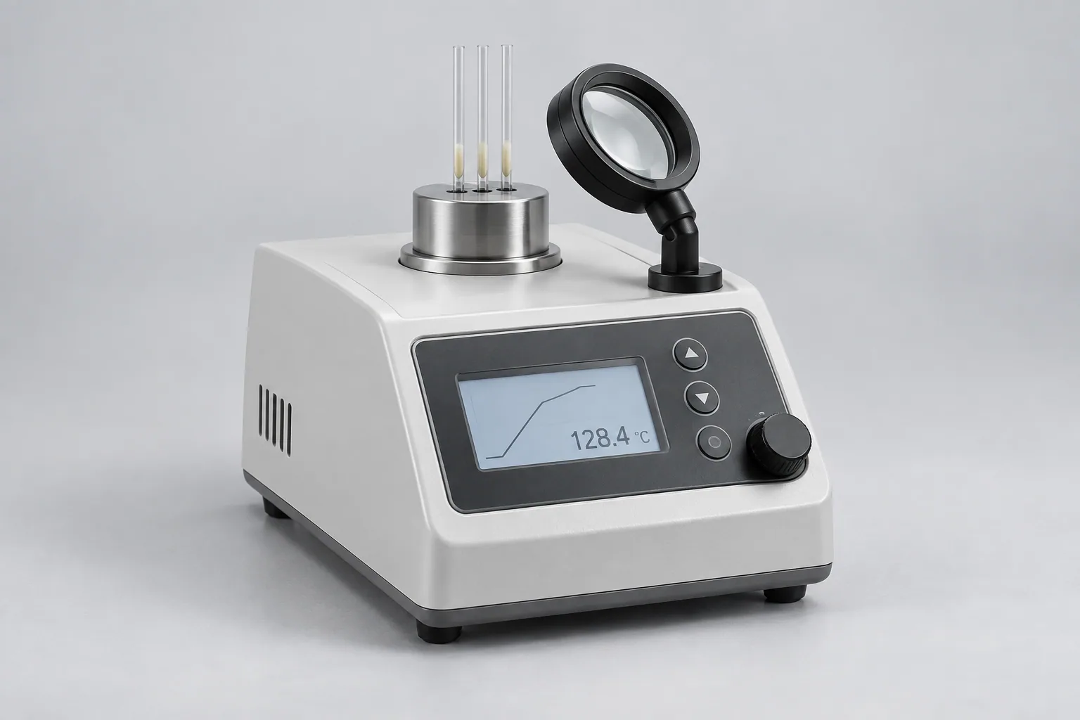 Melting point measurement — AI-generated representative illustration