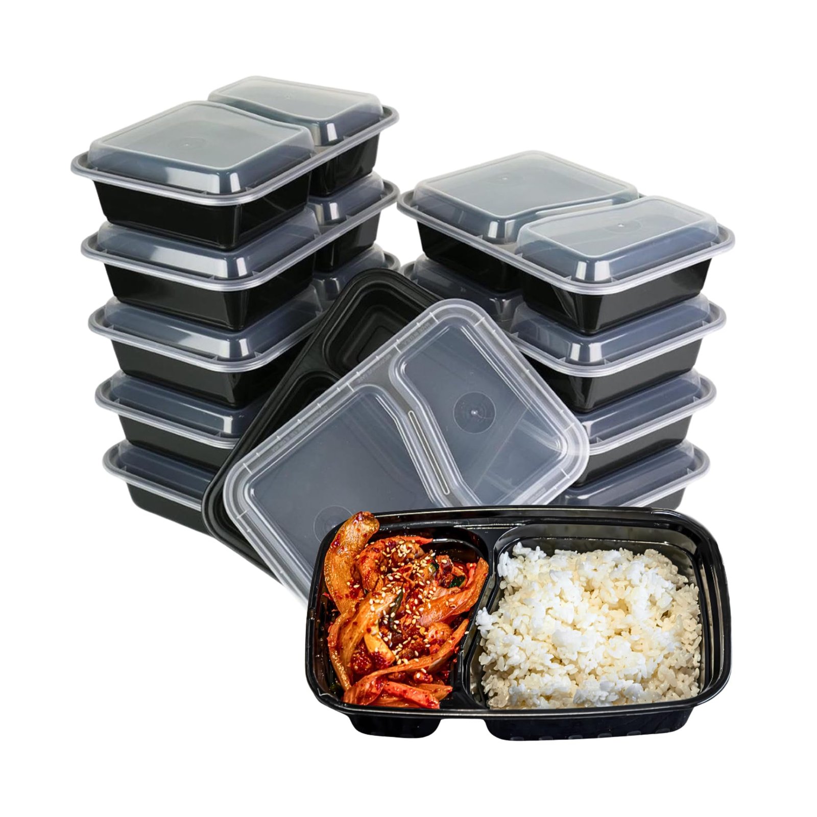 White polypropylene food packaging tray on a white background