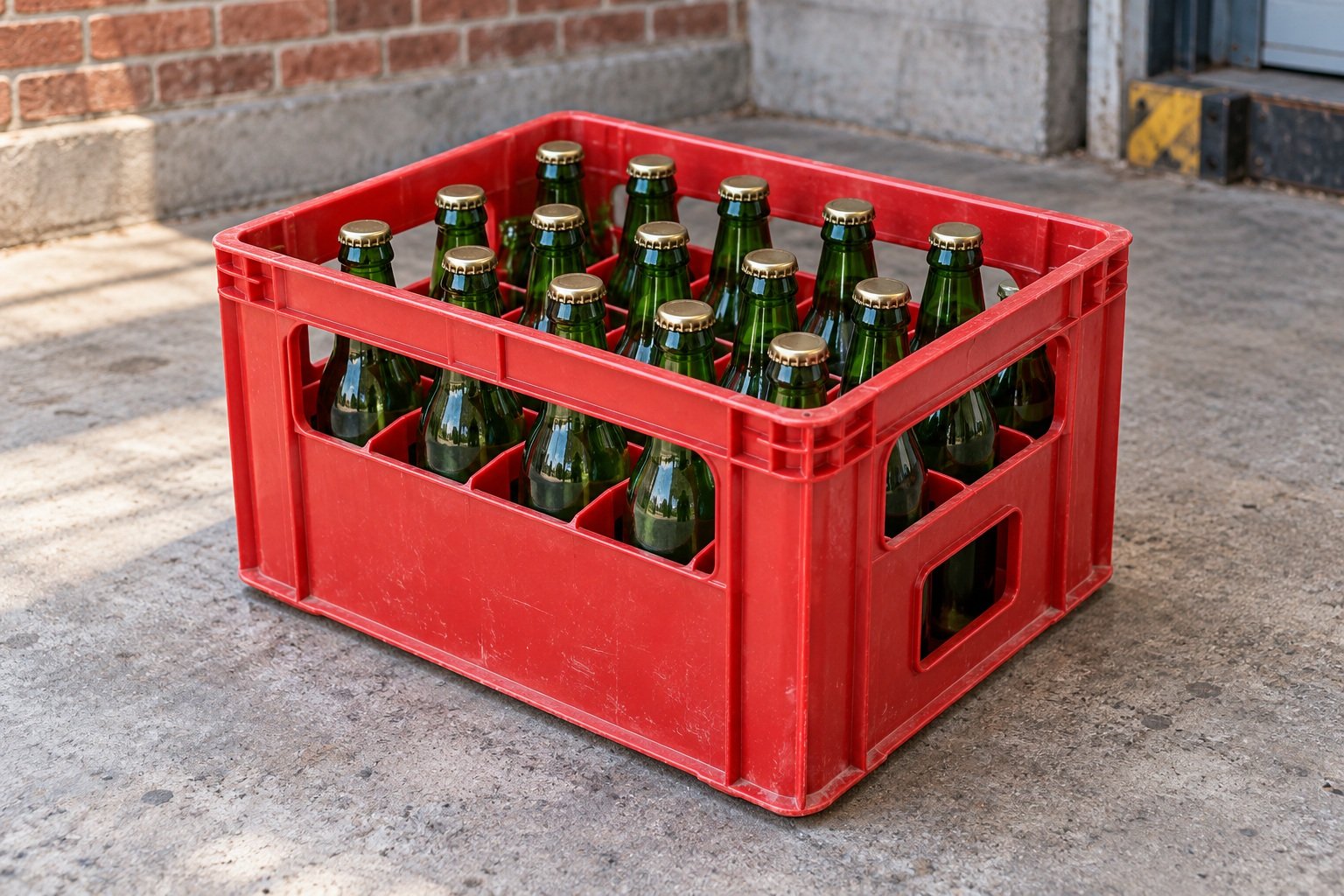Beverage Crates filled with goods in their working environment