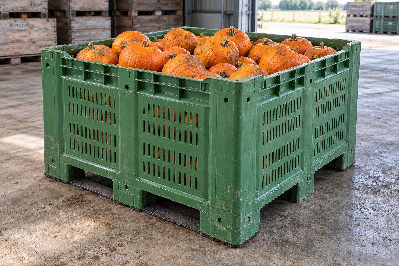 Bulk Pallet Crates filled with goods in their working environment